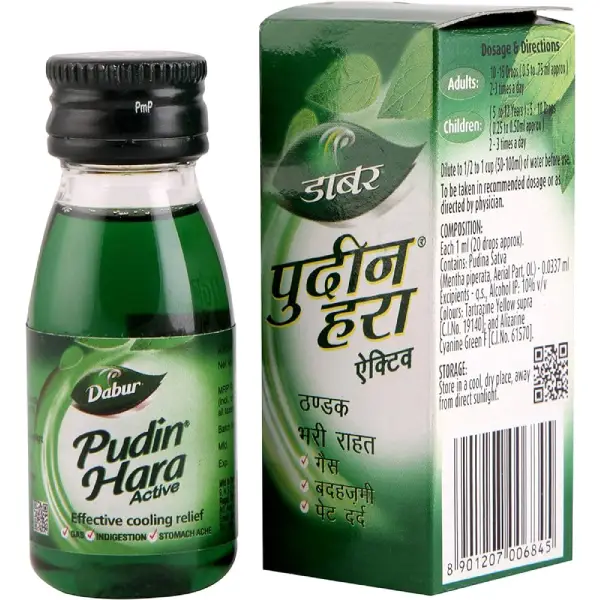 Dabur Pudin Hara Active Liquid | Effective Cooling Relief from Gas, Indigestion & Stomach Ache